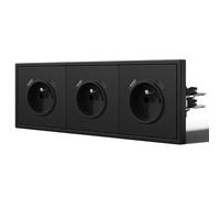 BSEED Prise Électrique 220 * 80mm, Prise Murale avec USB et Type C, Noir