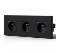 BSEED Prise Electrique avec USB et Type C, 20W Charge rapide, Prise Murale avec Panneau En Plastique, Alternatif Norme Française 16 Amp 240V 228mm Noir