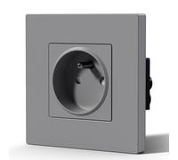 BSEED Prise Electrique, Prise Murale avec Panneau En Plastique, Alternatif Norme Française 16 Amp 240V 86mm Gris