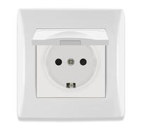 BSEED Prise Encastrée Étanche Avec Couvercle - Borne Enfichable, Schuko 1 Compartiment, Cadre PC, 16 A, Contact de Protection - Prise Murale Pour Cuisine