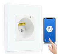 BSEED Prise Intelligente WiFi,Blanc Prise Murale 16amp Single Prises de courant alternatif,Compatible avec Alexa and Google Home,avec Contrôle à Distance, Contrôle Vocal et Fonction de Temps