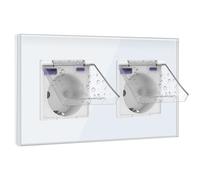 BSEED Prise Schuko 20 W - Chargeur rapide avec couvercle étanche - Double prise encastrée avec USB C - Couvercle de prise 16 A - Idéal pour les pièces humides - Utilisation en extérieur et en BLANC