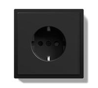 BSEED Prise Schuko encastrée 16 A avec cadre PC, prise simple avec griffes, 1 compartiment, noir