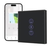 BSEED Simple Interrupteur Volet Roulant Connecté WIFI,Smart WiFi Interrupteur Tactile de Rideau,Volet Roulant Connecté Compatible avec Alexa, Google Home et SmartLife,86 * 86mm Noir