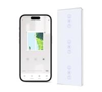 BSEED Triple Interrupteur Volet Roulant Connecté WIFI,Smart WiFi Interrupteur Tactile de Rideau,Volet Roulant Connecté Compatible avec Alexa, Google Home et SmartLife,228 * 86mm Blanc