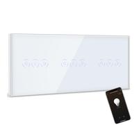 BSEED WiFi Variateur de Lumière Triple,1 Gang 1 Voie Intelligent Interrupteur gradateur Blanc,Compatible avec Alexa et Google Home,Interrupteur Connecté WiFi avec Écran Tactile(Ligne Neutre Requis)