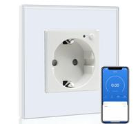 BSEED WLAN Smart Steckdose 16A, Energiekostenmesser, 1 Fach Intelligente Steckdose mit Verbrauchsmessung und Energiekosten-Messer, arbeitet mit Amazon Alexa, Google Home, Timerfunktion Weiß
