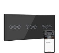 BSEED Zigbee Variateur de Lumière Triple,Intelligent Interrupteur gradateur Noir,Compatible avec Amazon Alexa et Google Home,Interrupteur Connecté WiFi avec Écran Tactile(NÉCESSITE TUYA HUB)