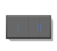 BSEEDLIFE Interrupteur d'éclairage encastré - 1 compartiment 1 voie + 2 voies - Double 80 x 150 mm - Avec indicateur - Cadre PC - Avec serre-câbles et griffes - Montage facile - Gris