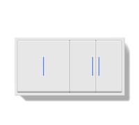 BSEEDLIFE Interrupteur d'éclairage encastré - 1 compartiment 1 voie + 2 voies - Double 80 x 150 mm - Interrupteur mural avec indicateur - Cadre PC - Avec serre-câbles et griffes - Montage facile