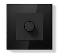 BSEEDLIFE Interrupteur Variateur Encastré 500W avec Cadre en Verre et Interrupteur Mural Rotatif pour Lampes LED et à Incandescence à Intensité Variable,86 * 86mm,Noir