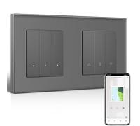 BSEEDLIFE Interrupteur WiFi intelligent avec interrupteur de volet roulant Wi-Fi, interrupteur mural à 3 voies + minuterie pour volets roulants, compatible avec Alexa/Google Home, interrupteur