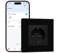 BSEEDLIFE Prise intelligente Zigbee en cristal, 1 Gang 86 * 86mm, Prise murale intelligente Zigbee encastrée, Contrôle à distance par application, Compatible avec Alexa/Google, Noir