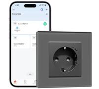 BSEEDLIFE Prise Zigbee Intelligente en Cristal, 1 Gang 86 * 86mm, Prise Murale Encastrée Smart Zigbee, Contrôle à Distance par Application, Compatible avec Alexa/Google, Gris