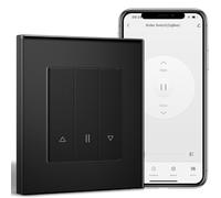 BSEEDLIFE Smart Zigbee Interrupteur de volet roulant - Noir - Minuterie intelligente - Encastré - Compatible avec Alexa/Google Home/Tuya - Interrupteur intelligent pour stores vénitiens - Nécessite un