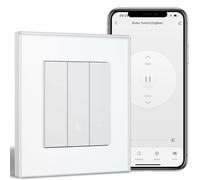 BSEEDLIFE Smart Zigbee Interrupteur pour volet roulant, blanc, minuterie, intelligent, encastré, compatible avec Alexa/Google Home/Tuya, interrupteur intelligent pour stores vénitiens