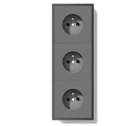 BSEEDLIFE Tripler Prise Murale,Normes Françaises Prise Electrique Encastrable,Facile à Installer,Panneau PC,3 Gang 220 * 80mm,Gris