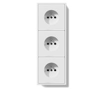 BSEEDLIFE Tripler Prise Murale,Normes Françaises Prise Electrique Encastrable,Facile à Installer,Panneau PC,3 Gang 220 * 80mm,Blanc