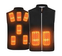 Bseical Gilet Chauffant Homme Femme, Usb éLectrique Gilet Chauffant Moto, Avec 3 TempéRatures RéGlables 8 Zones De Chauffage,Lavable Pour Ski En Plein Air RandonnéE Chasse Camping(L, Col montant)