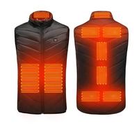 Bseical Gilet Chauffant Homme Femme,Veste Chauffante Homme,Gilet Chauffant éLectrique Usb,Gilet Chasse,3 TempéRatures RéGlables,Lavable (as4, alpha, xx_l, regular, regular, Noir)