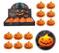 Bseical Lot de 12 bougies chauffe-plat LED en forme de citrouille avec batterie électrique vacillante - Décoration d'Halloween (B)