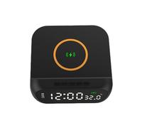 BSEID Chargeur sans fil Réveil | Station de charge Horloge Réveil Affichage de la température Port du chargeur | Réveil sans fil réglable et intelligent avec port de chargeur