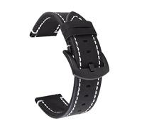 BSEIXIKRB Bracelet de montre universel en cuir véritable, 18mm 19mm 20mm 21mm 22mm 24mm, à dégagement rapide, rétro, vache, ceinture(Black black clasp,24mm)