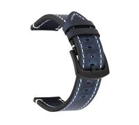 BSEIXIKRB Bracelet de montre universel en cuir véritable, 18mm 19mm 20mm 21mm 22mm 24mm, à dégagement rapide, rétro, vache, ceinture(Dark Blue black clp,24mm)
