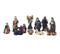 BSFDORPOT 11pcs / Ensemble Nativité en résine réaliste avec bébé Jésus et Animaux, Ornement de scène de Noël Traditionnelle pour la Maison, la Table et Le décor Vacances Table Le Manteau