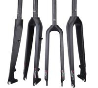 BSFHQS 26" 27.5" 29" Fourche Rigide De Vélos De Montagne Fourche De Vélos en Carbone 1-1/8'' Tube Droit Fourche Avant VTT De Frein À Disque Libération Rapide 9 * 100mm QR(26in)