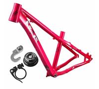 BSFHQS 26/27.5er DJ/XC/AM Dirt Jump VTT Cadre Rigide 14 Pouces Cadres De Frein À Disque en Alliage D'aluminium BSA BB68-73mm, 10x135mm QR, Routage De Câble Externe(Roze)