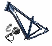 BSFHQS 26/27.5er DJ/XC/AM Dirt Jump VTT Cadre Rigide 14 Pouces Cadres De Frein À Disque en Alliage D'aluminium BSA BB68-73mm, 10x135mm QR, Routage De Câble Externe(Blauw)