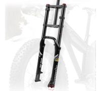 BSFHQS 26x4.0 Fat Bike Fourche À Suspension Frein À Disque 160mm Voyage Fourche À Air De Vélo De Neige 9mm QR 1-1/8" Air Fourche Vélo Électrique Manual Lock XC VTT(Black)