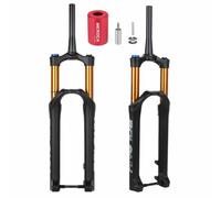 BSFHQS 27,5/29" Fourche À Air pour Vélo De Montagne Course Φ38mm*150mm Fourche À Suspension Conique 1-1/2", Frein À Disque, Axe Traversant 15x110mm Boost, Réglage De L'amortissement(Black,27.5")