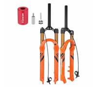 BSFHQS 27,5/29" Fourche À Suspension De VTT 1-1/8" Droite Fourche Avant À Air pour Vélo De Montagne Course 120mm Frein À Disque 9x100mm QR Verrouillage Manuel/à Distance(Straight-RL,29" Orange)