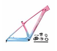 BSFHQS 29er*2.2" 15/16.5/18.5in Cadre De Boost De VTT Rigide Axe Traversant 12 * 148mm Cadre De Course en Fiber De Carbone, Routage Interne, Frein À Disque(Blue Pink,29 * 16.5in)