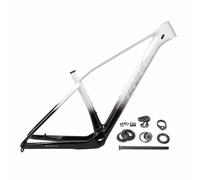 BSFHQS 29er*2.2" 15/16.5/18.5in Cadre De Boost De VTT Rigide Axe Traversant 12 * 148mm Cadre De Course en Fiber De Carbone, Routage Interne, Frein À Disque(Black White,29 * 18.5in)