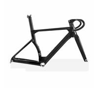 BSFHQS 43.5/46/48/50/52/54/56CM Cadres De Vélo en Fiber De Carbone 700C Cadre De Vélo De Route De Course Cyclocross Frein À Disque F12×100mm R12×142mm Axe Traversant(Gloss Black,54CM)
