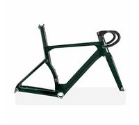 BSFHQS 43.5/46/48/50/52/54/56CM Cadres De Vélo en Fiber De Carbone 700C Cadre De Vélo De Route De Course Cyclocross Frein À Disque F12×100mm R12×142mm Axe Traversant(Ink Green,43.5CM)