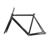 BSFHQS 700C Cadre De Vélo À Pignon Fixe 49 52 55 58cm Cadre De Vélo De Piste De Course en Alliage D'aluminium avec Fourche en Carbone Cadre De Vélo De Frein C 100/120mm QR, BB68mm(58cm)