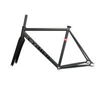 BSFHQS Cadre De Vélo À Pignon Fixe 700C avec Fourche en Carbone 50 52 55 57cm Cadre De Vélo De Piste De Course en Aluminium, Frein À C 100/120mm Dégagement Rapide, BB68mm(Gray,55cm)