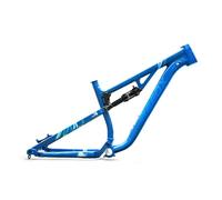 BSFHQS Cadre De VTT À Suspension Complète De 16pouces 27.5ER DH/AM Cadre Arrière Souple en Alliage D'aluminium, Frein À Disque, Axe Traversant De 12x142mm avec Amortisseur(Blauw)