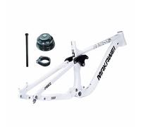 BSFHQS Cadre De VTT À Suspension Complète De 27.5 Pouces 15.3" Axe Traversant 12x148mm Boost, XC/AM/Enduro Cadre De Frein À Disque À Queue Souple en Alliage D'aluminium(White)
