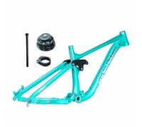 BSFHQS Cadre De VTT À Suspension Complète De 27.5 Pouces 15.3" Axe Traversant 12x148mm Boost, XC/AM/Enduro Cadre De Frein À Disque À Queue Souple en Alliage D'aluminium(Blauw)