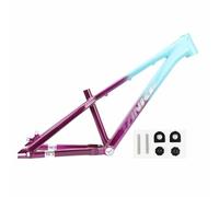 BSFHQS Cadre De VTT Rigide 26er X 2.6" 12,4 Pouces XC Dirt Jump Cadre De Frein À Disque en Alliage D'aluminium BSA BB68 Mm, Boulonné 10x135mm, Abandon À Une Vitesse(Blue Purple)