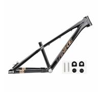BSFHQS Cadre De VTT Rigide 26er X 2.6" 12,4 Pouces XC Dirt Jump Cadre De Frein À Disque en Alliage D'aluminium BSA BB68 Mm, Boulonné 10x135mm, Abandon À Une Vitesse(Black)