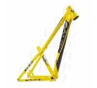 BSFHQS Cadres De Frein À Disque De Vélo Dirt Jump 26/275er 14pouces DJ/XC/AM/4X Cadre De Vélo De Montagne en Alliage D'aluminium BSA BB73mm, 10 * 135mm QR, Routage De Câble Externe(Geel)