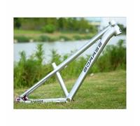 BSFHQS Cadres De Vélo De Saut De Saleté À Vitesse Unique/à Engrenages De 13" 26er 4X/DJ/BMX Cadre De VTT Hardtail 12 * 142mm Axe Traversant, Frein À Disque, BSA BB73mm(Silver)
