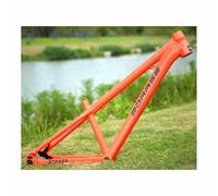 BSFHQS Cadres De Vélo De Saut De Saleté À Vitesse Unique/à Engrenages De 13" 26er 4X/DJ/BMX Cadre De VTT Hardtail 12 * 142mm Axe Traversant, Frein À Disque, BSA BB73mm(Orange)