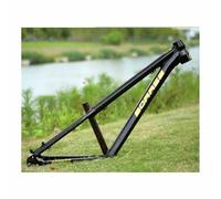 BSFHQS Cadres De Vélo De Saut De Saleté À Vitesse Unique/à Engrenages De 13" 26er 4X/DJ/BMX Cadre De VTT Hardtail 12 * 142mm Axe Traversant, Frein À Disque, BSA BB73mm(Black Gold)